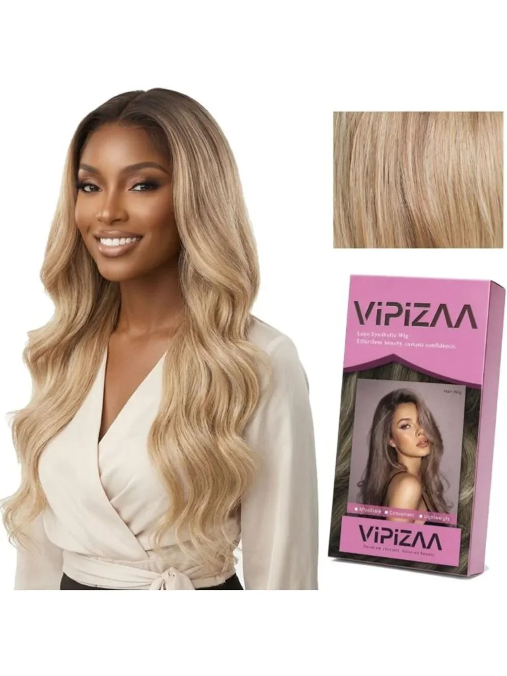26-Inch Ash Blonde Glueless Lace Front Wig | Easy Wear & Go, Soft Fiber for